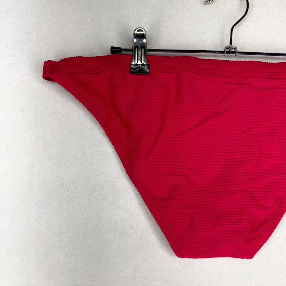 J.Crew Ribbed Bikini Bottoms Bright Pink Ladies Size L NEW BH485 WHI - Picture 5 of 9